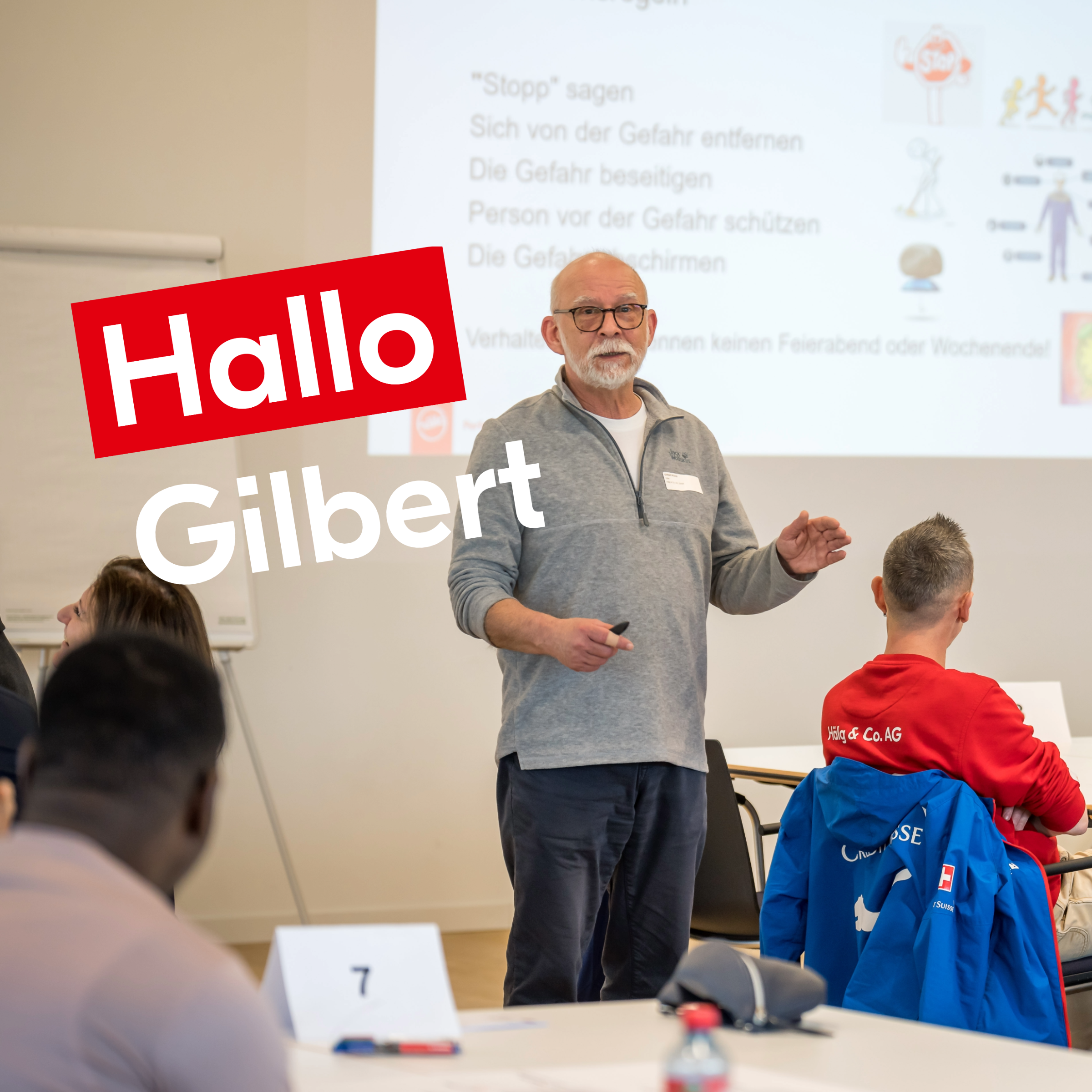 Gilbert Künzi am Hälg Day zum Thema Arbeitssicherheit