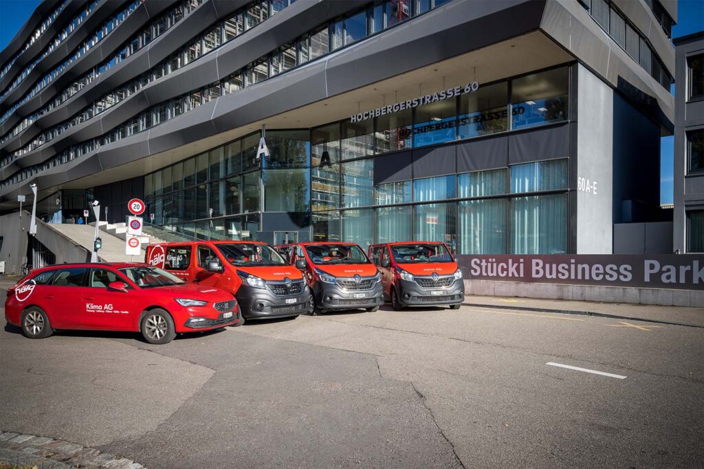 Fahrzeugflotte der Klima AG in Basel