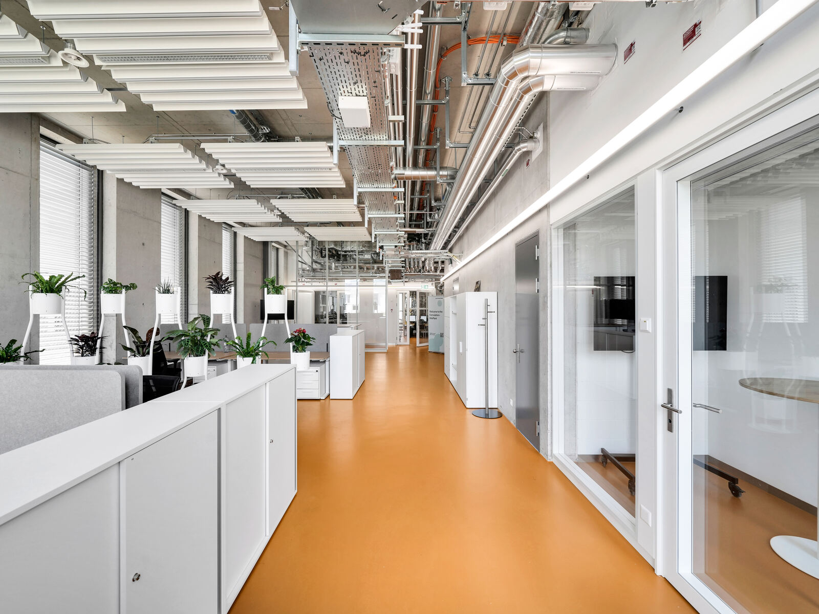 Blick in die Büro- und Laborräume im DSM Werk Sisseln.