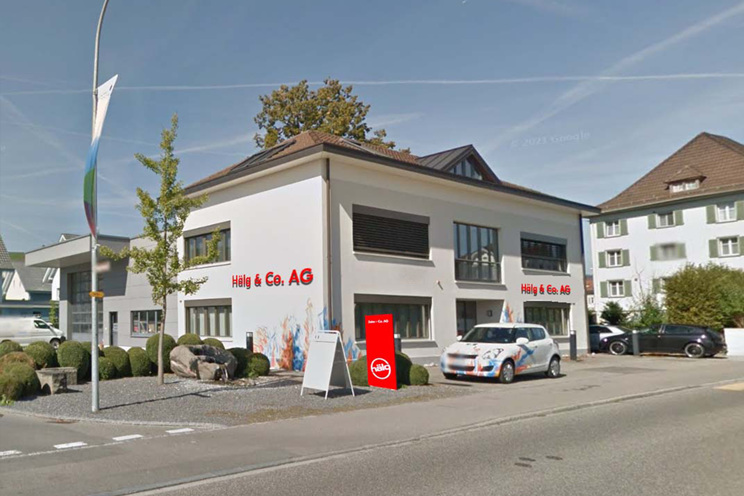 Aussensicht auf das Gebäude der Hälg & Co. AG Bütschwil