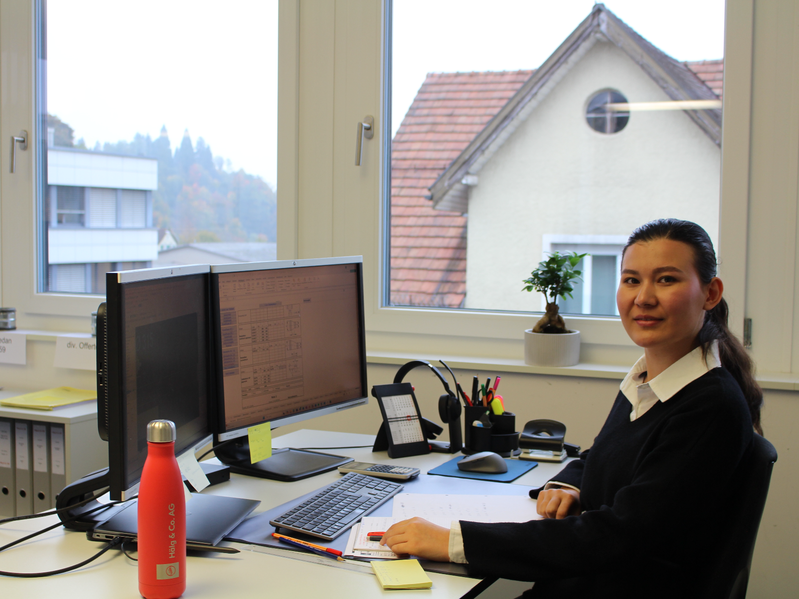 Ansia an ihrem Arbeitsplatz