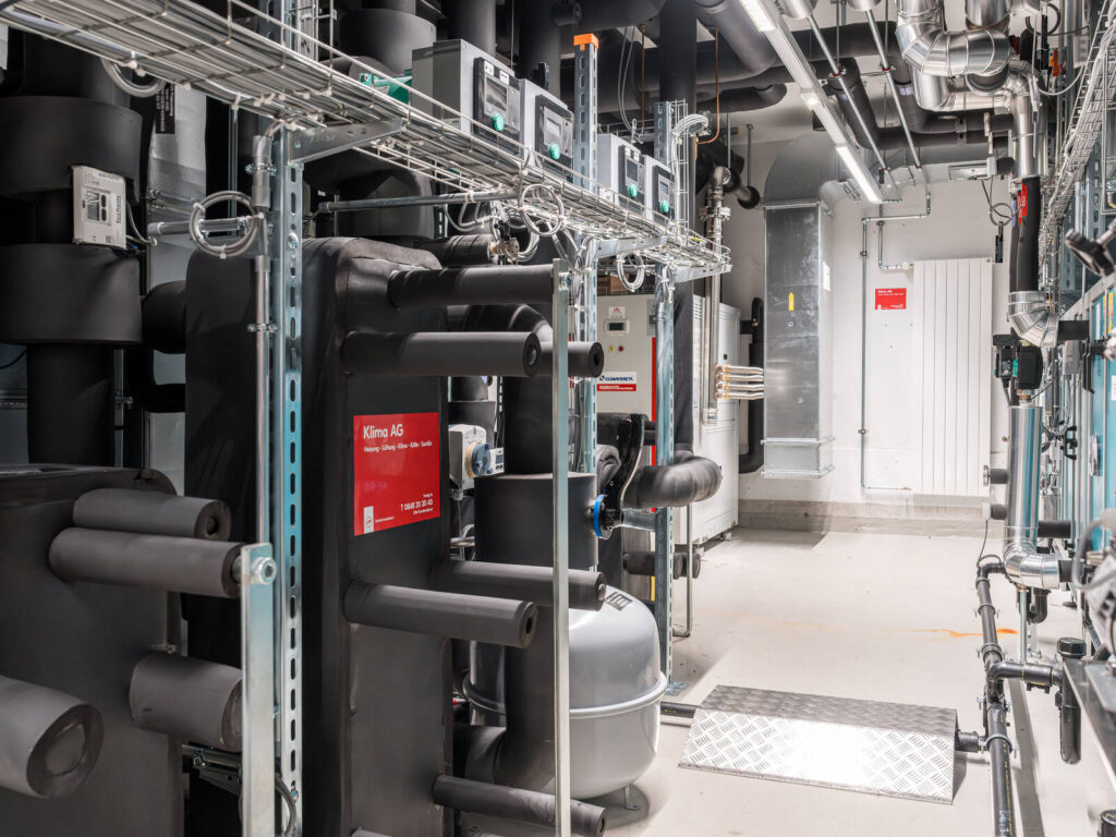 Neue Heizungsanlage bei der IWB Basel, installiert durch die Klima AG Basel