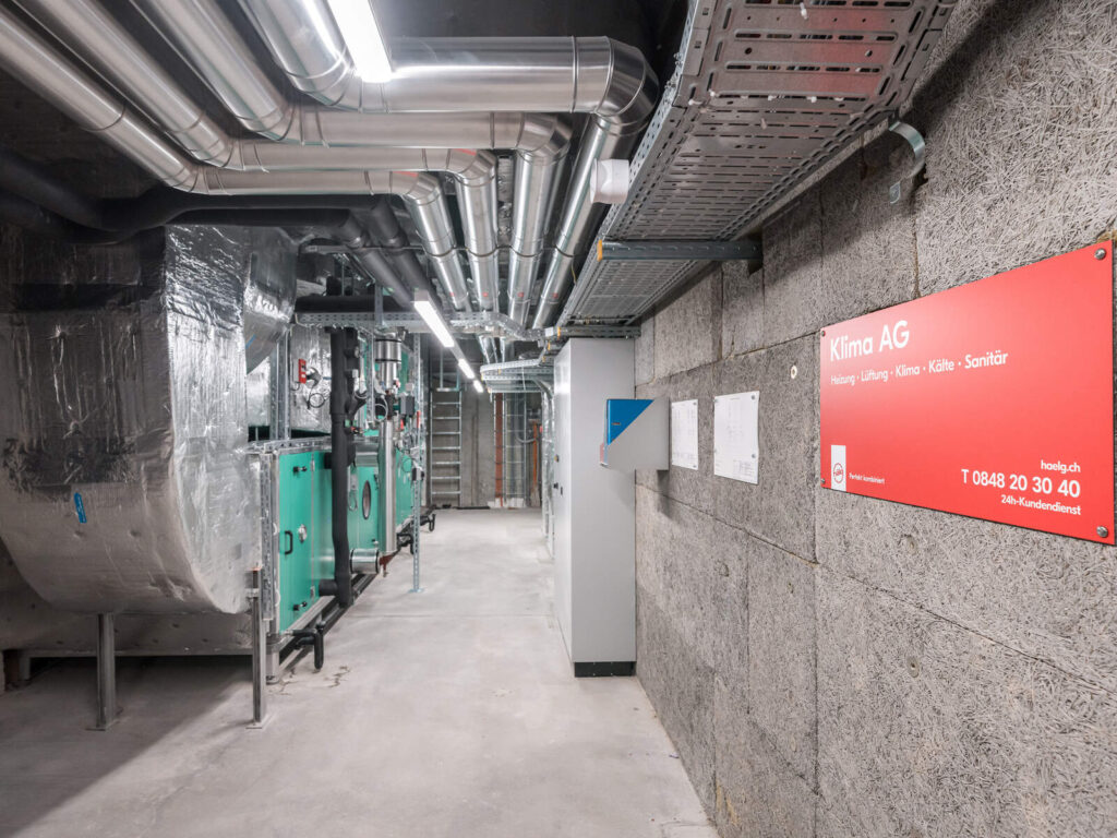 Neu installierte Lüftungsanlagen durch die Klima AG Basel für Transa Basel.