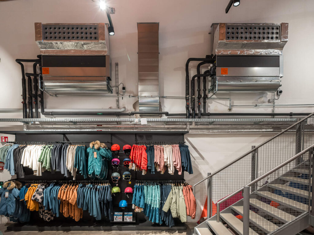 Für ein optimales Raumklima wurde die Belüftung der Verkaufsflächen umgesetzt.